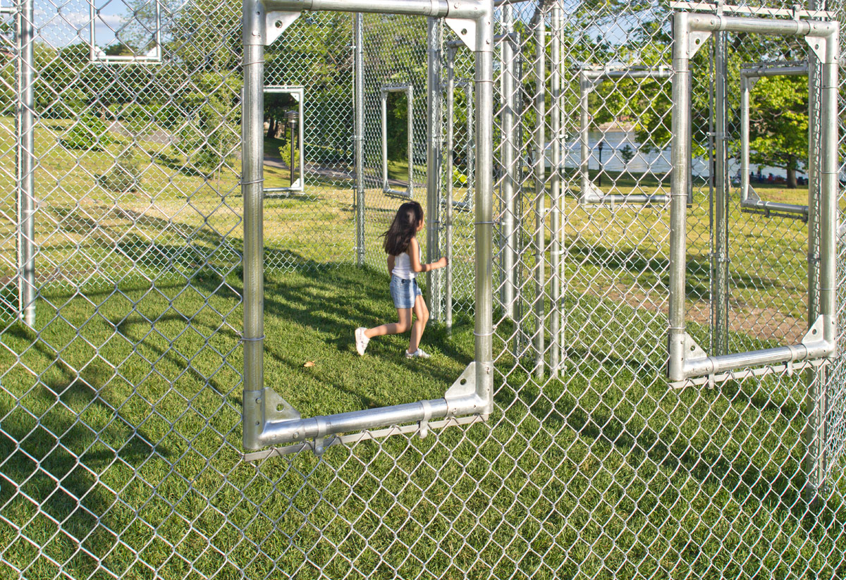 Photography of Ghost House as installed in Randall's Island Park, NYC